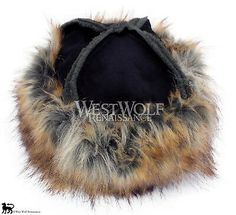 Red & Grey Fox Fur-Trimmed Viking Hat - Faux Fur -- Norse/cap/winter/medieval | eBay Nordic Clothing, Barbarian Costume, Costume Viking, Viking Hat, Viking Men, Suede Top, Grey Fox, Suede Tops, Fur Clothing