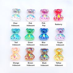 20pcs Gummy Bear Nail Charm Gummy Bear Nail Charms Jelly Bear Cabochon Resin | 12 Cute Juicy Colors | 10pcs Each Bag | W 7 x H 10mm | Flatback & Fit Nail Shapes Acrylic Nails With Gummy Bear Charms, Gummy Bear Nails, Jelly Bears, Gummy Bear, Bears Nails, Nail Charms, Resin Charms, Gummy Bears, Nail Shapes