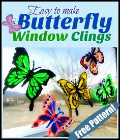 easy to make butterfly window clings with free pattern