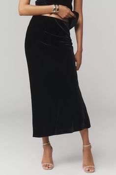 The Tilda Maxi Slip Skirt: Velvet Edition | Anthropologie Maxi Velvet Skirt, Velvet Maxi Skirt 90s, Crushed Velvet Maxi Skirt, Anthropologie Velvet Slip, Vintage Anthropologie Skirt, Slip Skirt, Simply Chic, French Inspired, Cut Design