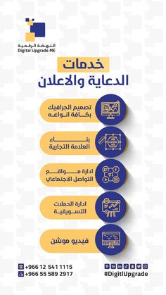 an advertisement for the digital library in arabic, with different languages and numbers on it