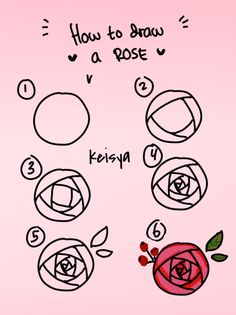 how to draw a rose step by step