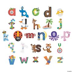 the letters are made up of different animals