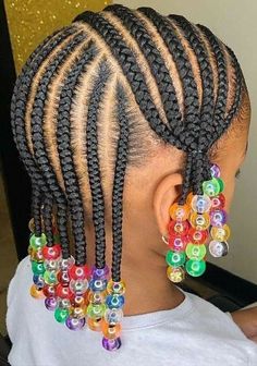 Kids Cornrow Hairstyles, Braids And Beads, Children Hairstyles, Hair Overnight, Kids Style Hair, Black Kids Braids Hairstyles, Kids Hairstyle, Kids Curly Hairstyles