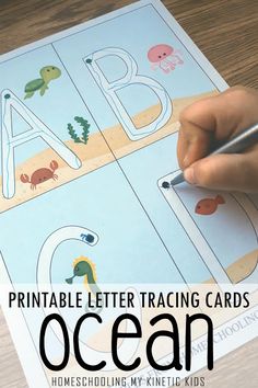 an ocean themed letter matching activity for kids to practice their handwriting and writing skills with the printable letters