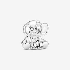 Pandora Ellie The Elephant Charm | Sterling Silver | 799088C00 Pandora Elephant Charm, Rich Sisters, Baby Charm Bracelet, Pandora Bracelet Ideas, Pandora Bracelet Charms Ideas, Sterling Silver Charm Necklace, Pandora Blue, Silver Charm Necklace, Small Elephant