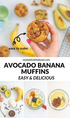 avocado banana muffins are an easy and delicious breakfast for the whole family