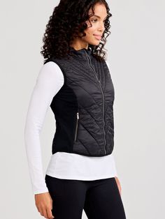 Sophistication Meets Sport - Meet the NEW Release Hybrid Vest. Swing with style and comfort - this layer is made for the course and beyond, offering a sleek silhouette and exceptional performance. The soft woven body and lightweight quilt fill provide optimal comfort without sacrificing warmth. Sleek knit side panels ensure maximum mobility for a wide range of activities. The slightly curved bottom hem and flattering semi-fit create a polished look that's totally versatile - perfect for golf, te Sports Meet, Bra Dress, Lightweight Quilt, Quarter Zip Sweatshirt, Joggers Womens, Short Leggings, New Release, Side Panels, Ladies Golf