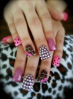 Duck Feet Acrylic Nails, Piggy Nails, Cheetah Nail Designs, Zebra Nails, Wow Nails, Fantasy Nails, Leopard Print Nails