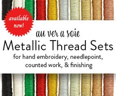 an image of metallic thread sets for hand embroidery, needlepoint, counted work and finishing