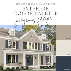 the exterior color palette for this gray house