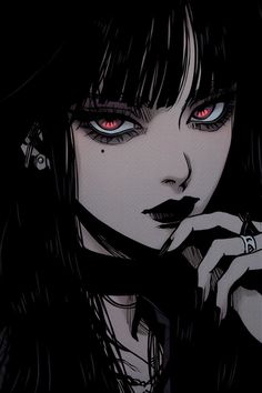 Vamp Pfp Aesthetic, Goth Woman Art, Goth Anime, Dark Art Illustrations, Beautiful Dark Art, Dope Art