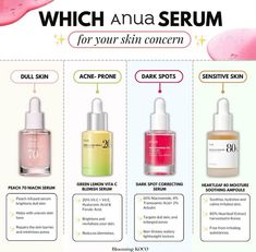 Anua serums Best Skincare Serum, Anua Skincare, Sensitive Acne Prone Skin, Beauty Treatments Skin Care, Natural Face Skin Care, Simple Skincare Routine