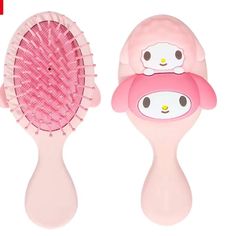 hello kitty hair brush and comb set on white background