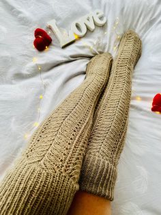 There exclusive long socks keep your feet warm and cozy in cold winter. There can be use as bed socks or go out in the boots .   Hand knitted mix wool. Long socks are wide,so fits 40cm calf and feet size 5-6(EU 37-40). Socks length (from heel) l70cm(28inches)   Please in mind that photo may slightly different due specific monitor settings Handmade Socks, Bed Socks, Handmade Knitwear, Winter Socks, Warm Socks, Women Socks, Boot Cuffs, Wool Socks, Long Socks