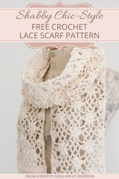 Crochet Mom a vintage look flower lace scarf Lacy Crochet Stitches, Summer Scarf Crochet, Super Scarf Crochet Patterns, Crochet Lacy Scarf, Crochet Muffler, Crochet Scarf Pattern Free Easy, Scarf Inspiration, Crochet Lace Scarf Pattern