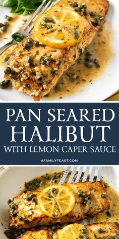 pan seared halibut with lemon caper sauce is the perfect side dish