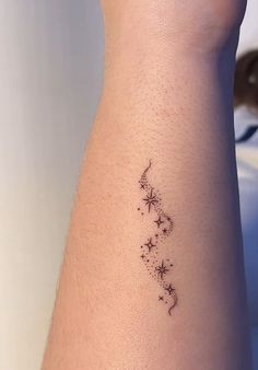 Star Delicate Tattoo, Lunar Chronicles Tattoo, Small Snowflake Tattoo, Starlight Tattoo, Black Hole Tattoo, Pixie Tattoo, Small Feminine Tattoos, Sparkle Tattoo, Spiral Tattoos