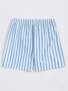 Introducing our Summer Stripes Print Swim Shorts, the perfect addition to your summer wardrobe. These swim shorts are designed to make a stylish statement while providing maximum comfort. The eye-catching stripe pattern adds a touch of nautical charm, creating a timeless and sophisticated look. Details: Pattern Type: Striped Details: Drawstring, Pocket Type: Bottoms Bottom Type: Shorts Fabric: Non-Stretch Composition: 100% Polyester Care Instructions: Machine wash, do not dry clean Size Chart (I Bermuda Summer Shorts For Poolside, Beachwear Bermuda Bottoms For Poolside, Summer Bermuda Shorts For Poolside, Beachy Blue Shorts, Beachy Short-length Swimwear For Summer Outings, Swimwear With Built-in Shorts For Summer, Blue Vertical Stripes Short Bottoms, Cotton Bermuda Swim Trunks For Beach, Blue Bermuda Swimwear For Vacation