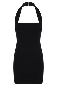 Amelita Suiting Halter Mini Dress - Black- MESHKI U.S Fitted Backless Dress With Straight Neckline, Fitted High Neck Backless Dress For Formal Occasions, Sleek Fitted Halter Neck Backless Dress, Formal Fitted High Neck Backless Dress, Classic Fitted Cocktail Mini Dress, Backless Elastane Dress, Black Fitted Halter Neck Dress, Halter Neck Elastane Mini Dress For Date Night, Fitted Black Halter Neck Dress