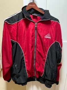 Vintage Adidas Windbreaker Track Jacket Size Burgundy/Black Early 2000s Adidas Long Sleeve Track Jacket For Streetwear, Football Casual Clothing, Adidas Jumpsuit, Windbreaker Outfit, Cottagecore Grunge, 2000s Outfit, Outfits 2000s, Pool Boy, Rich Boy