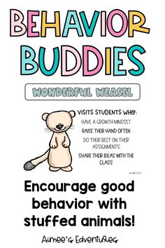 a poster with the words behavior buddies and an image of a teddy bear