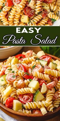 This Easy Pasta Salad is a life-saver for anyone on the go! 🚀 Light, refreshing, and customizable, it’s the ultimate recipe for busy days or summer gatherings. 🍋✨ Try it and impress your friends and family. #SaladRecipe #QuickAndEasy #HealthyEatingGoals 🥬 Pasta Salad Recipe Mayo, Pasta Salad Recipes With Mayo, Italian Pasta Salad Recipes, Christmas Dinner Dishes, Tri Color Pasta Salad, Tortellini Pasta Salad, Italian Pasta Salad, Cold Pasta Salad Recipes, Easy Pasta Salad Recipe