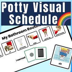 the potty visual schedule includes pictures and instructions to help children learn how to use them