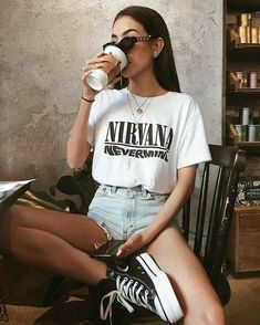 Outfit Converse, Best Jeans For Women, Teen Outfits, Summer Outfits For Teens, Outfit Mujer, Hipster Outfits, Summer Work Outfits, Trik Fotografi, Inspired Outfits