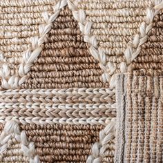 closeup of woven material with white and brown colors