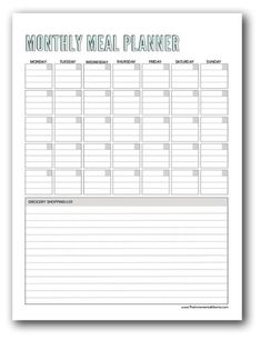 a printable meal planner with the words, month and date on it in green