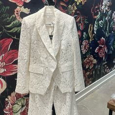 Full Lace Suit, So Adorable Veronica Bear Jacket Cleaned And Worn Once! Perfect For Your Rehearsal Dinner, Wedding, Honeymoon Outfit!!! Lace Suit, Bear Jacket, Wedding Honeymoon, Honeymoon Outfits, Dinner Wedding, Lace Jacket, So Adorable, Veronica Beard, Rehearsal Dinner