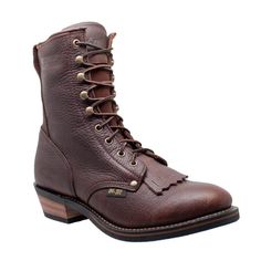 Traditional Packer Style Boot is built tough. It features Full-Grain Tumbled Leather and Solid Brass Hooks and Eyelets that resist breakage and corrosion. Goodyear welt and an Oil Resistant Outsole guarantee a strong and secure fit and grip. Color: Brown. Gender: male. Age Group: adult. Travel Shoes Women, Travel Pants Women, Women's Motorcycle Boots, Brass Hooks, Travel Clothes Women, Steel Toe Work Boots, Leather Western Boots, Work Boots Men, Tactical Boots