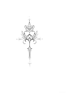 an ornate cross tattoo design on the back of a woman's shoulder and arm