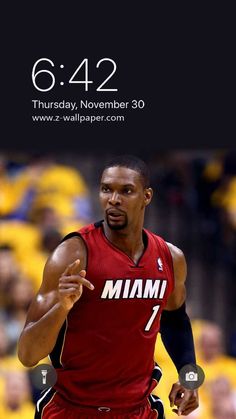 an image of a man playing basketball in the game on his cell phone with text that reads, 6 42 tonight november 30