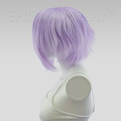 Aphrodite Style, Short Lavender Hair, Longer Bangs, Long Layers With Bangs, Short Stacked Bobs, Short Hairstyles Over 50, Light Purple Hair, Layered Short, Purple Wig