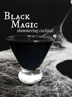 A Black Magic cocktail, black glittered Halloween or Galaxy cocktail made with black vodka, Wilton shimmer dust, orange juice, and cherry juice. With DIY for black vodka. // www.ElleTalk.com // Halloween cocktail, witch cocktail, galaxy cocktail, glitter cocktail, shimmer cocktail. Lime Daiquiri, Lime Martini, Drink Recipies, Liquor Recipes, Cocktails Recipes