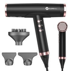 PRICES MAY VARY. 【2000W Powerful High-speed Motor, Super-fast Drying】 Slopehill professional hair dryer features an airflow of 26 m/s and a speed of 110,000 RPM, suitable for salon and home. Compact and stylish brushless hair dryers is more suitable for women. 【Bio Ceramic and Ion Hair Care Technology】 Ionic hair dryer delivers 30 million negative ions with a steady distribution, using 100 times/second of sophisticated temperature control. Static electricity is reduced with a blow dryer using fa Rotating Hair Dryer, Hair Dryer Diffuser, Hair Diffuser, Travel Hair Dryer, Travel Hair, Ionic Hair Dryer, Professional Hair Dryer, Hair Dryers, Static Electricity