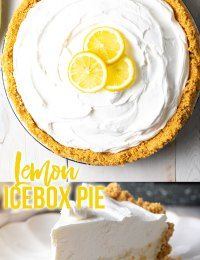 lemon icebox pie on a white plate