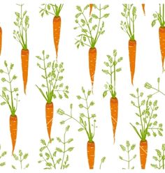 a bunch of carrots with leaves and stems on them are drawn in green ink