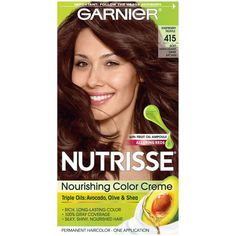 Nourishing Hair Color: Discover the number 1 Nourishing Color Creme; Nutrisse Color is formulated with color boost technology and a blend of triple fruit oils: avocado, olive, and shea, to deliver permanent hair color, even to dark hair Permanent Hair Dye: Garnier Nutrisse hair color crme, with grape seed and avocado oil, comes in a complete hair dye kit and nourishes while it colors with a rich, non drip creme formula Garnier Hair Color: For hair nourishing, easy to use permanent hair dye, temporary hair color, root touch up, or to enhance your natural hair color, turn to Garnier hair color Over 100 Years of Pioneering in Hair Care: Since 1904 Garnier has blended naturally inspired and derived ingredients into breakthrough formulas; Nourish your hair with hair color and care from Garnier Pelo Color Vino, Garnier Hair Color, Raspberry Truffle, Buttery Blonde, Mahogany Brown, Permanent Hair Dye, Dark Brown Hair Color, Hair Color For Women, Natural Blondes