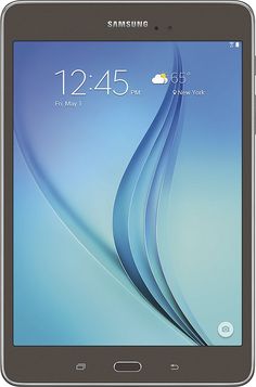 the samsung galaxy tab is shown with its front camera open and it's screen showing