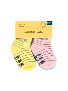 Library Card Baby/Toddler Sock 4-pack — Out of Print New York Library, American Library Association, Book Cover Artwork, Literacy Programs, Donate Books, Reading At Home, Toddler Socks, Library Card, Crazy Socks