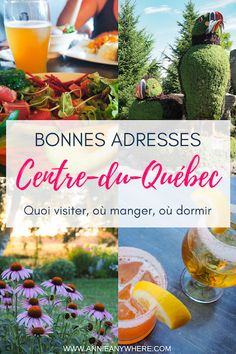 a collage of photos with the words bonnes addressess coe - du - quiebe