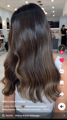 Natural Ash Brown Balayage, Brown Ash Hair Color, Deep Ash Brown Balayage, Ash Brown Hair Shades Eq, Brown Ash Hair, Baby Highlights Dark Hair, Subtle Ash Brown Balayage On Black Hair