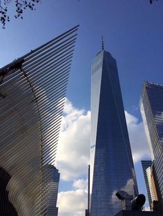 looking up at one world trade center in new york city