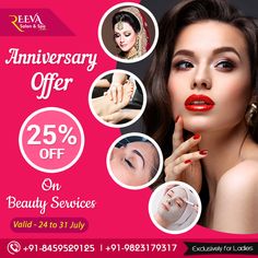 an advertisement for beauty services with women's faces and hands on the pink background