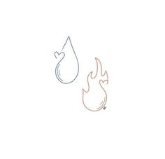 two fire and water logos on a white background, one is blue and the other is orange