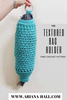 the textured bag holder is free crochet pattern