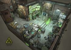 Fallout 4 Settlement, Fallout 4 Settlement Ideas, Feng Zhu Design, Feng Zhu, Secret Lair, Spaceship Interior